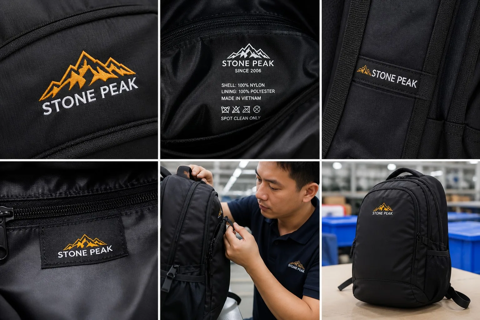Inspector checking finished logo details